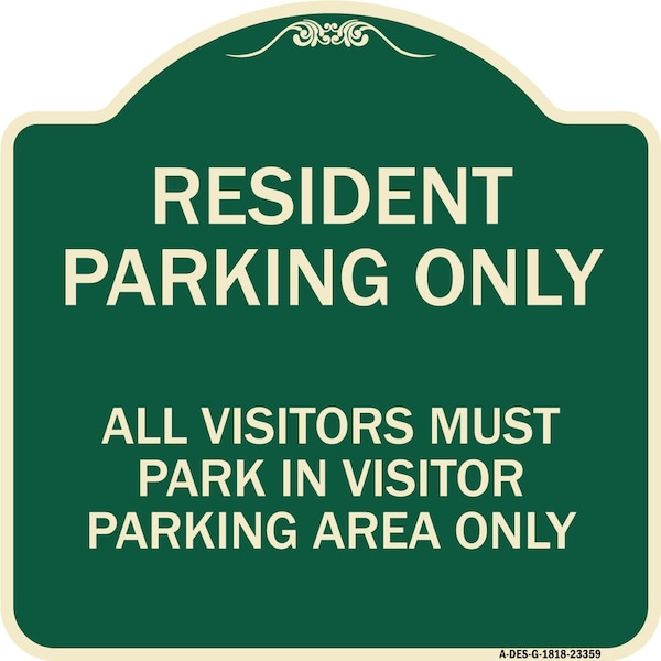 Parking Resident Parking Only All Visitors Must Park in Visitor Parking Area Only, G-1818-23359